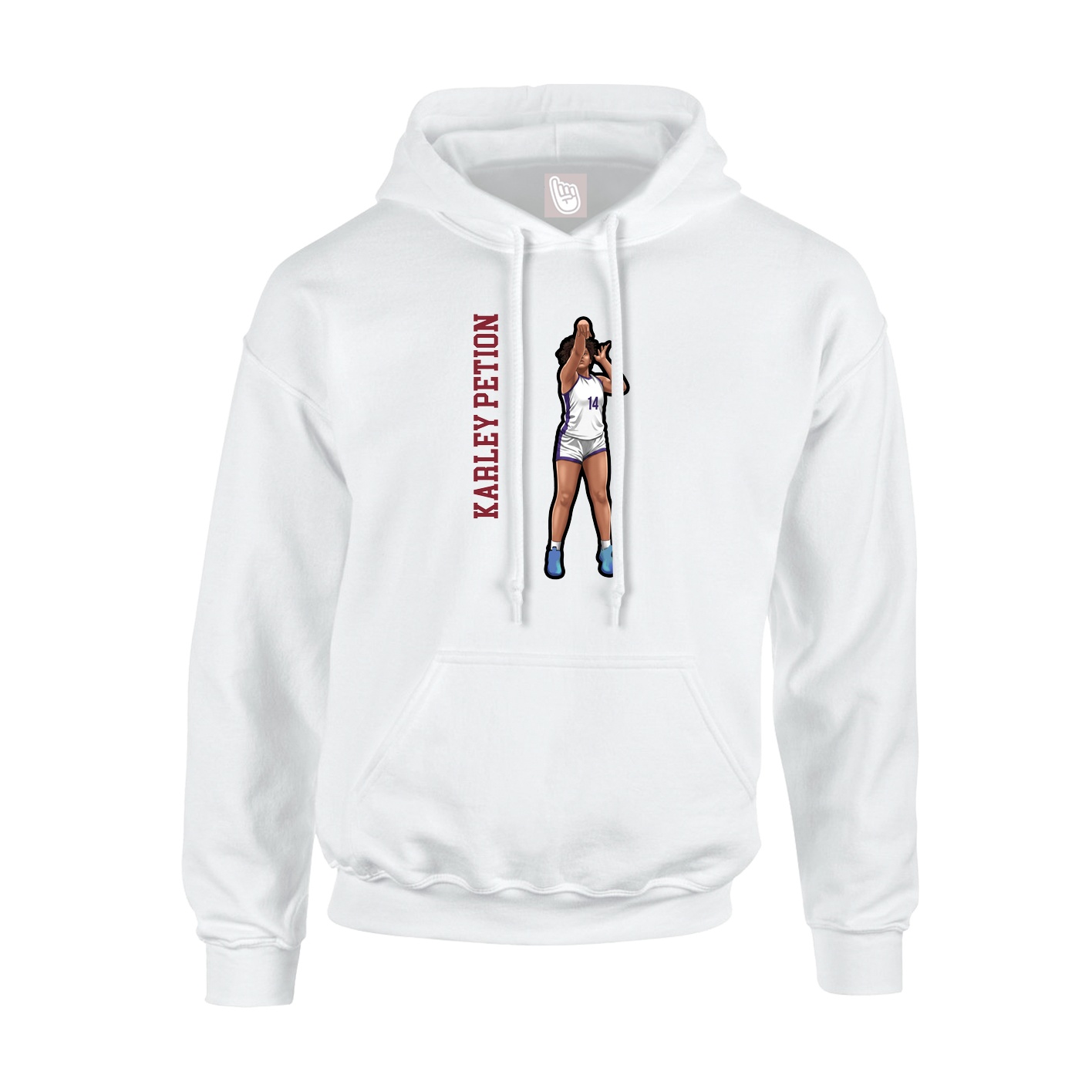 Youth Hoodie — Name Vertical in White