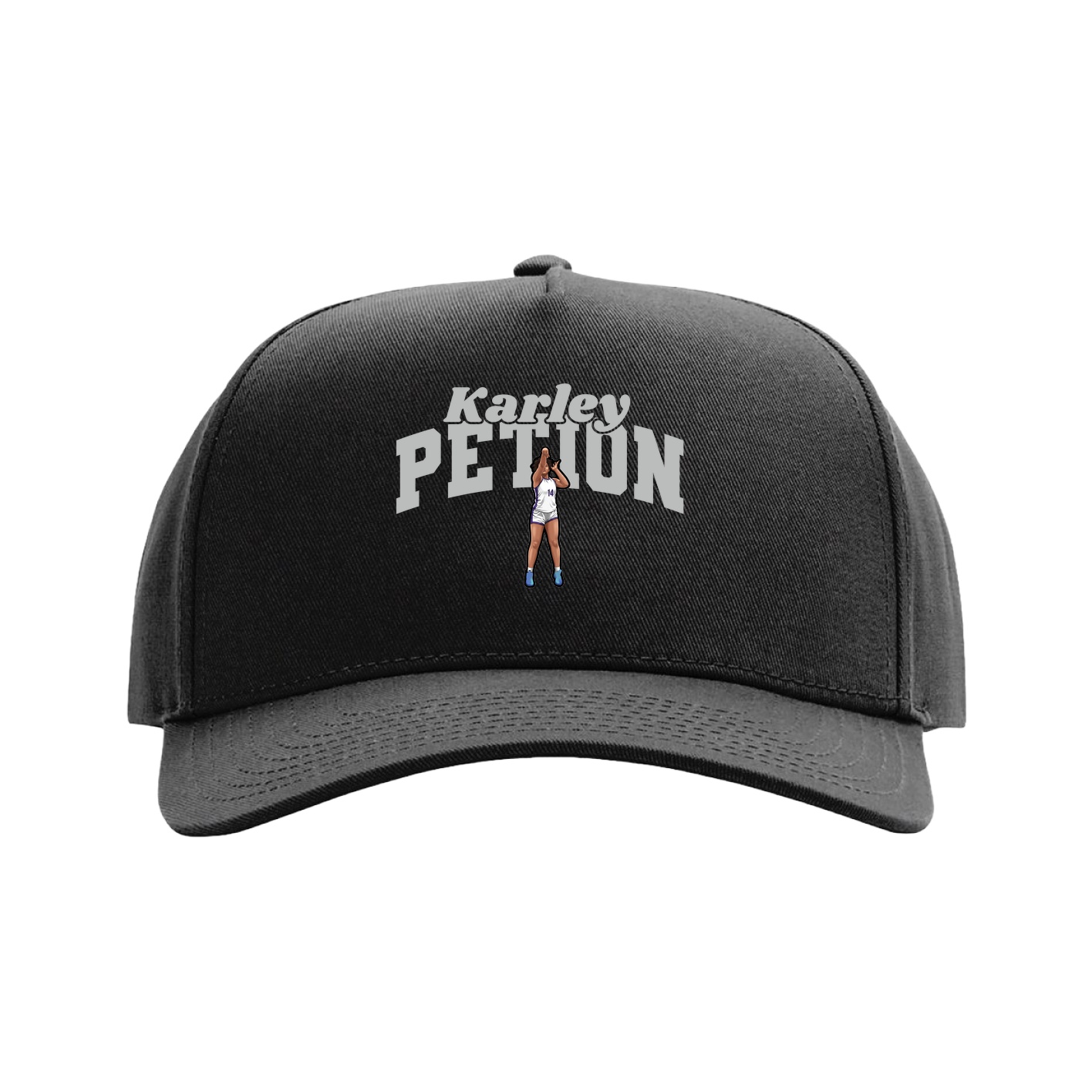 Full Fabric Five-Panel Champ Cap — Signature Arch in Black