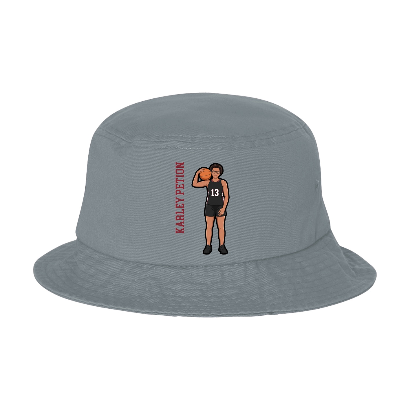 Bucket Cap — Name Vertical in Grey