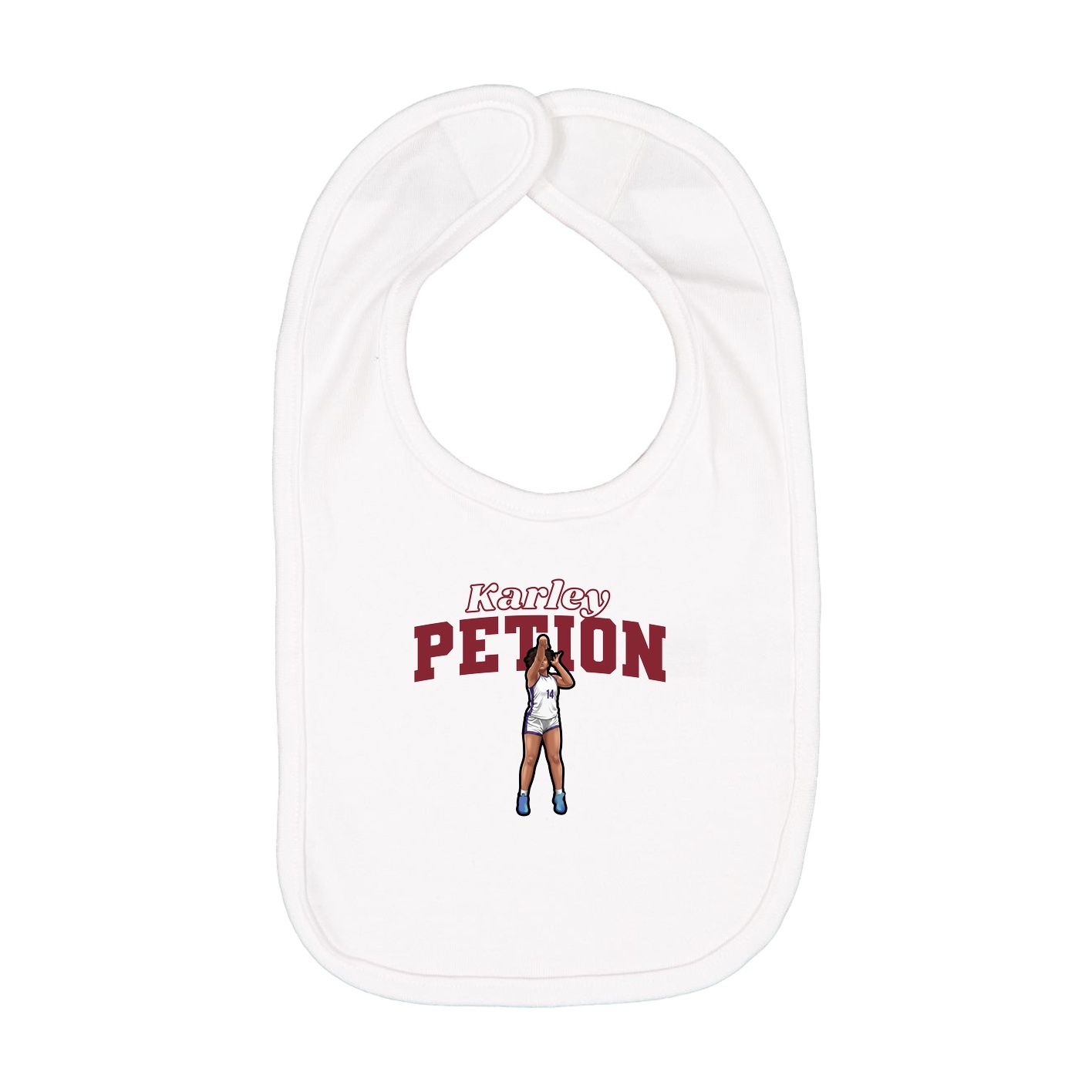 Infant Bib — Name Arch in White