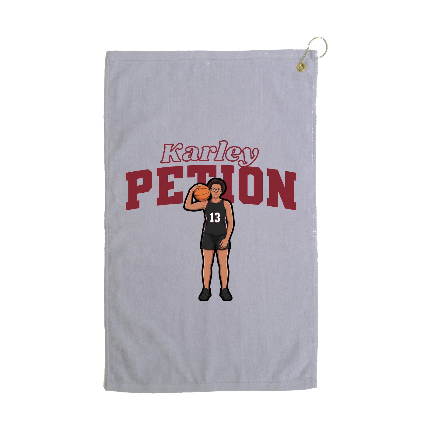 Golf Towel — Name Arch in Grey