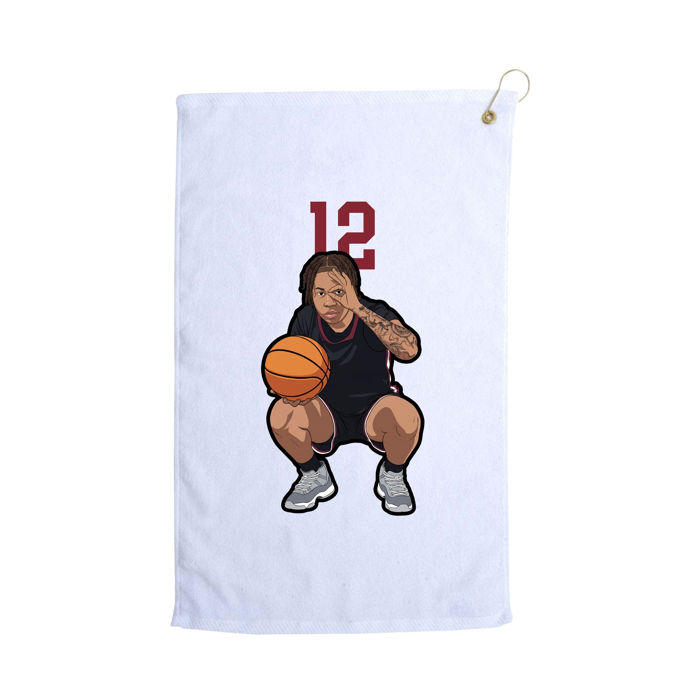 Golf Towel — Number Top in White