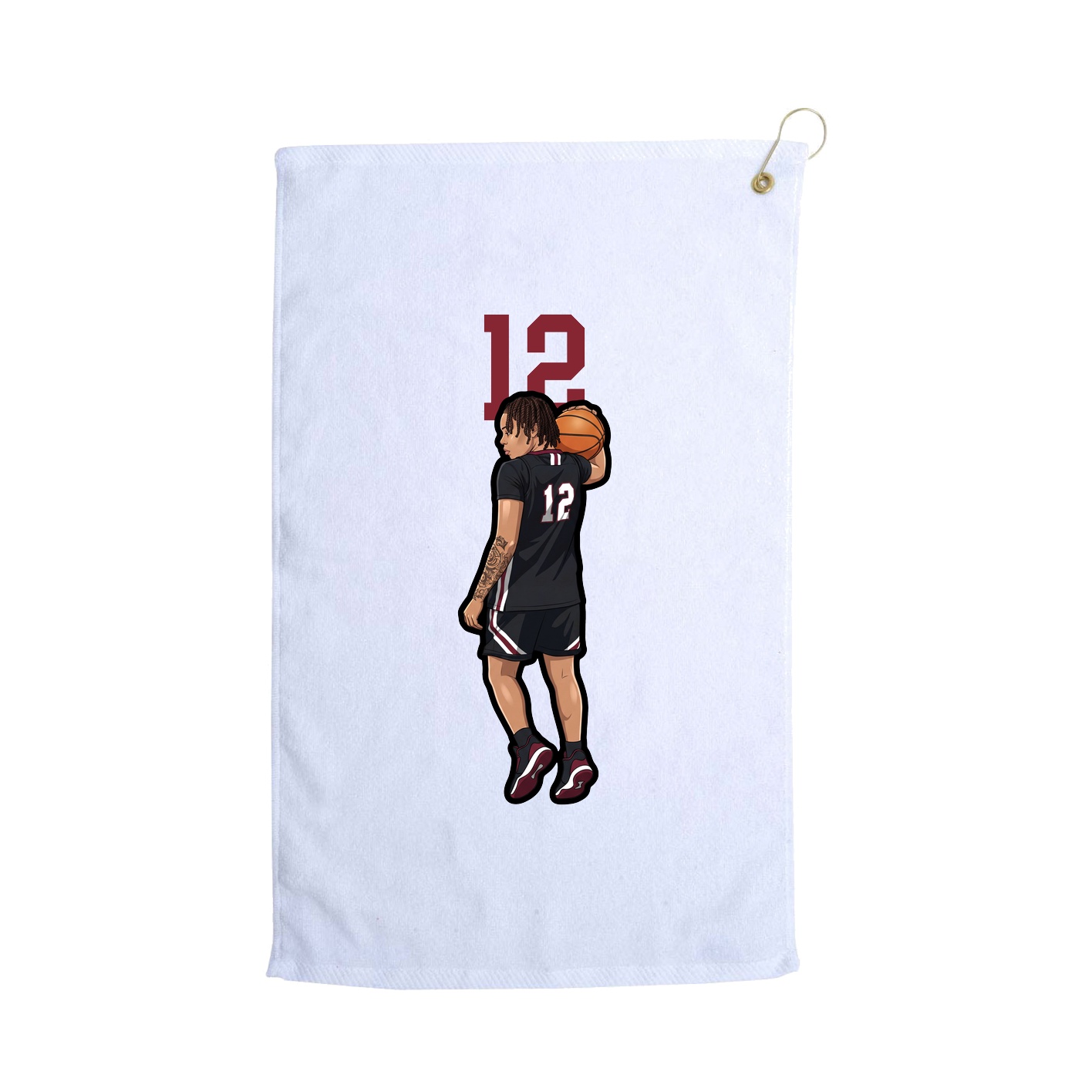 Golf Towel — Number Top in White