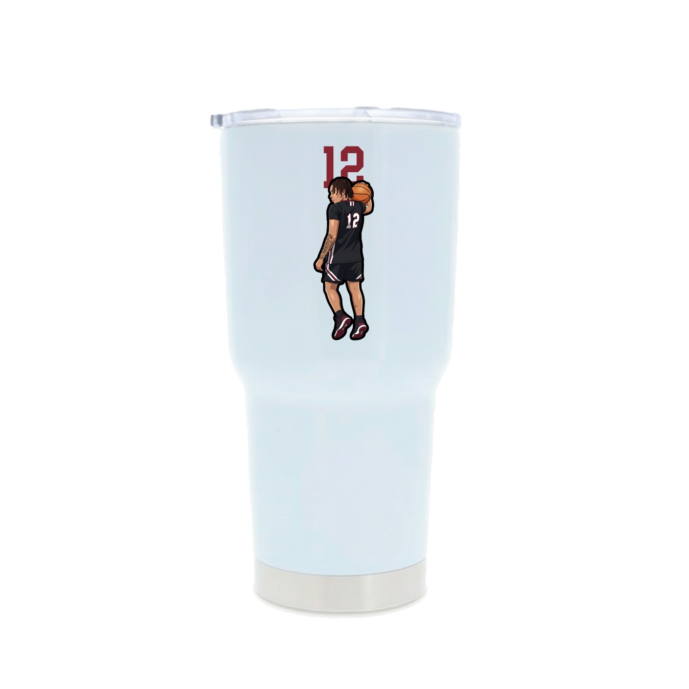 30oz Stainless Steel Tumbler — Number Top in White