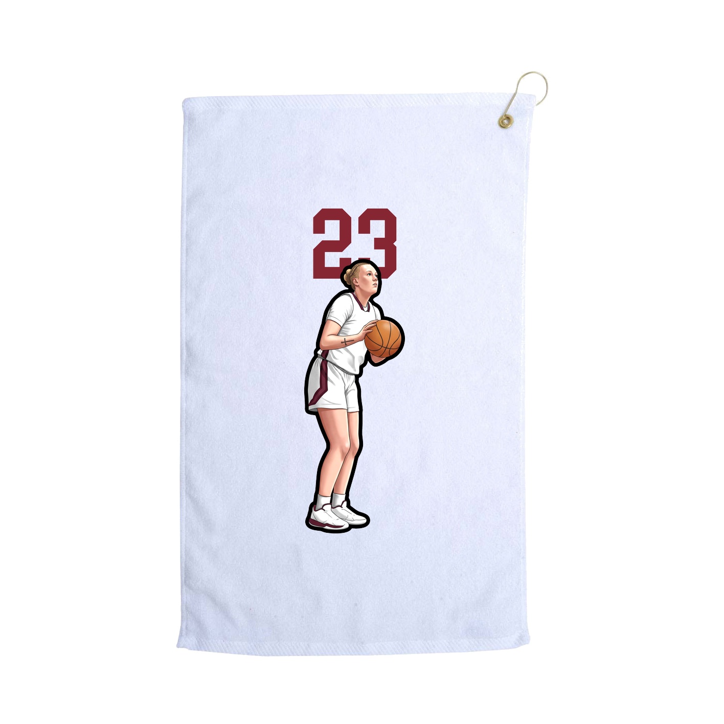 Golf Towel — Number Top in White