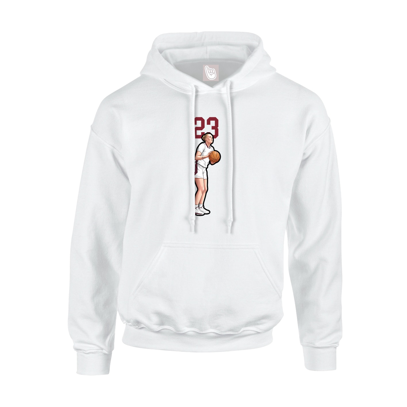 Youth Hoodie — Number Top in White