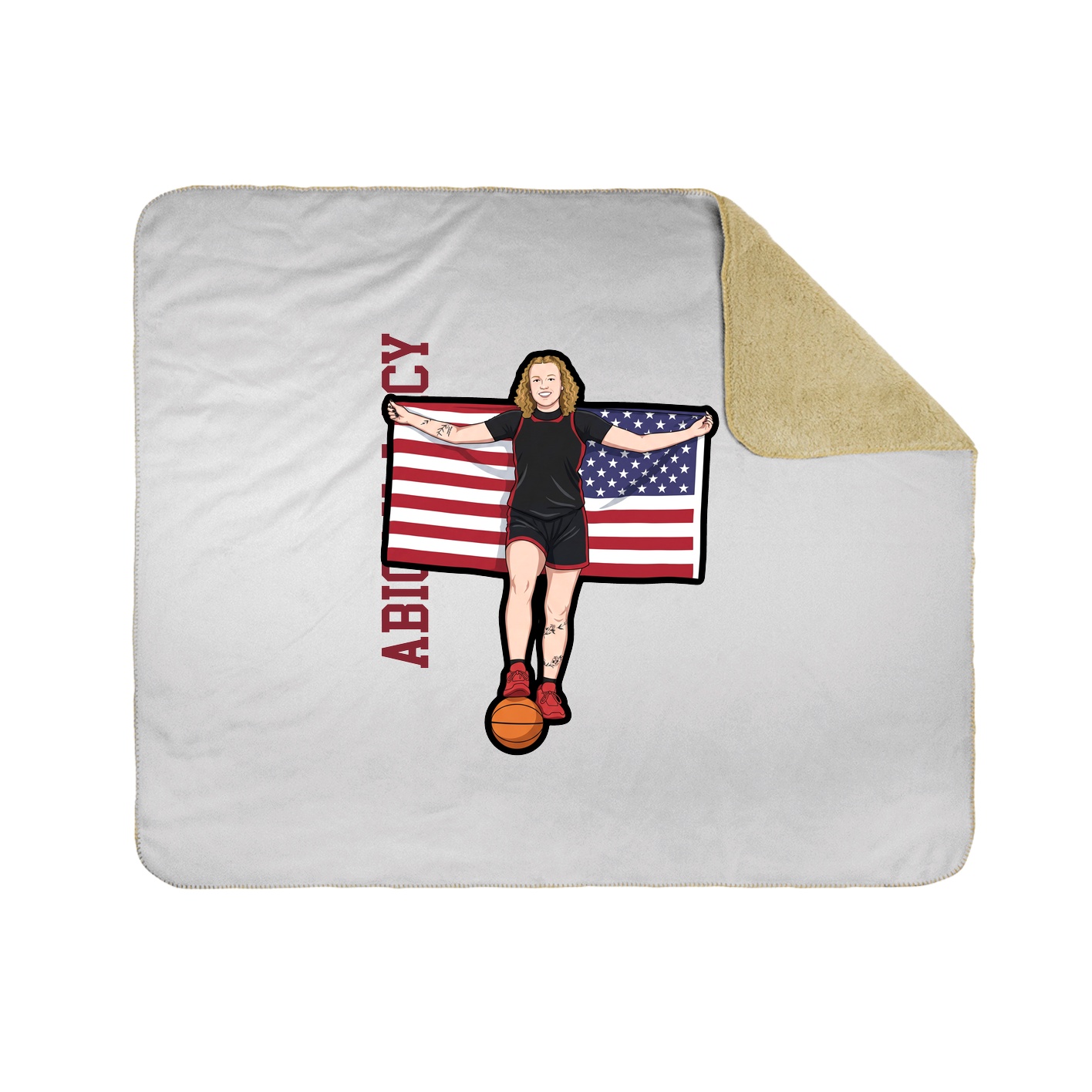 Throw Blanket — Name Vertical in White
