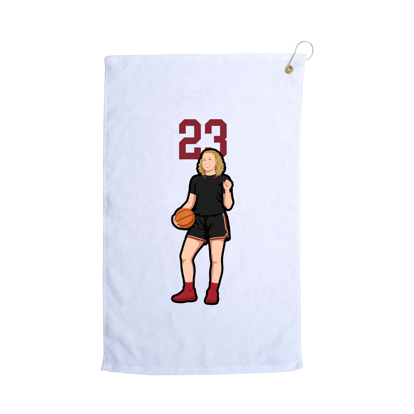 Golf Towel — Number Top in White