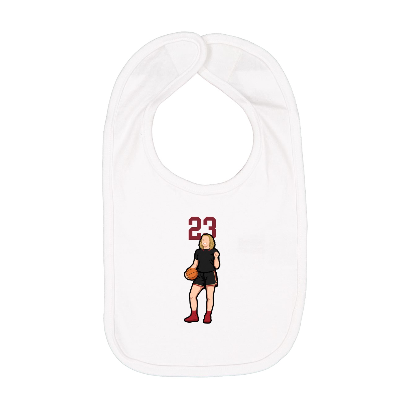 Infant Bib — Number Top in White