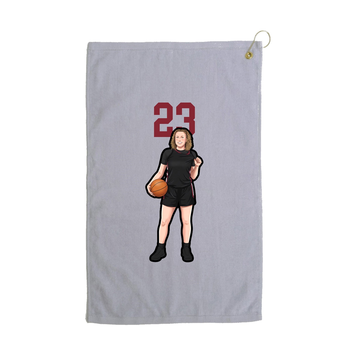 Golf Towel — Number Top in Grey
