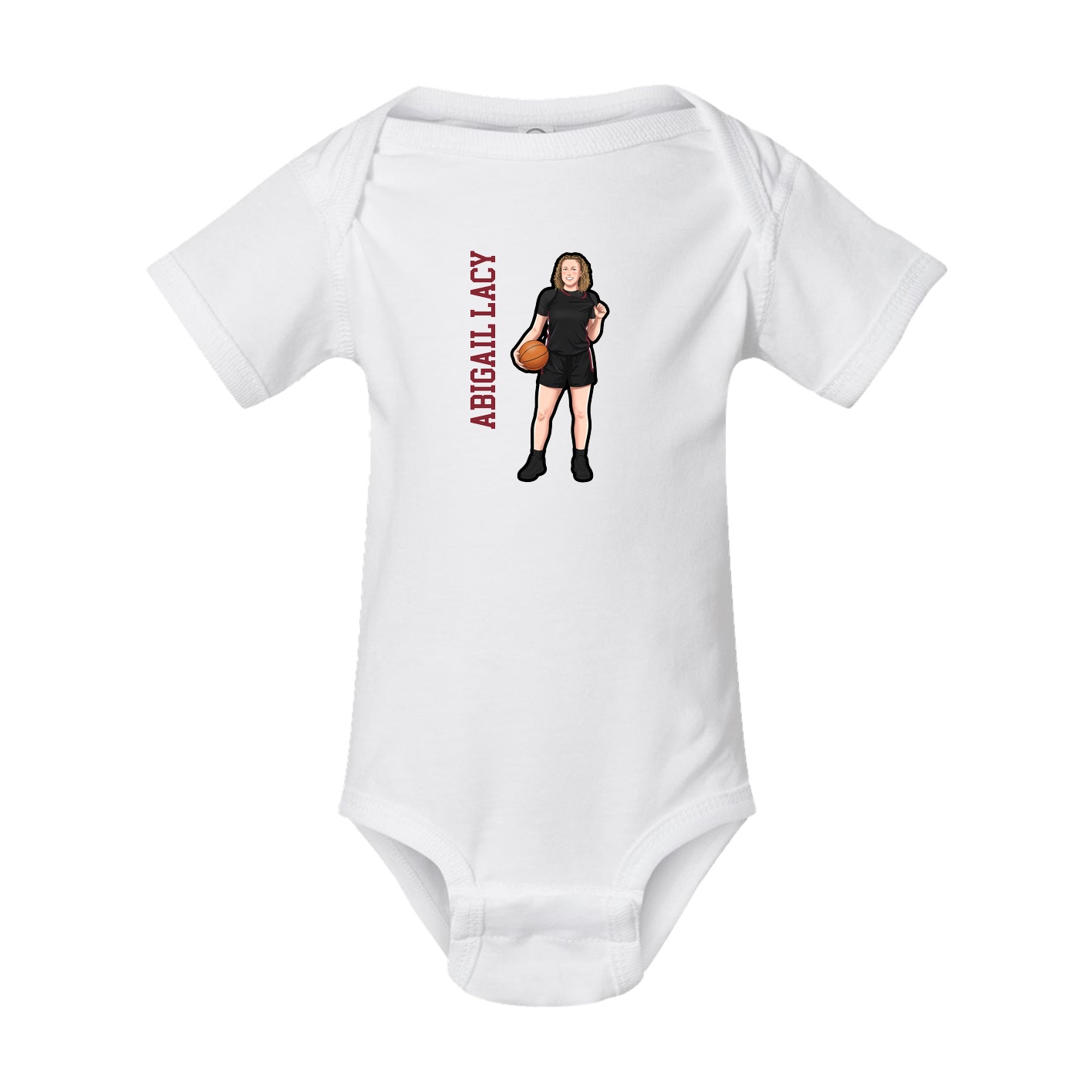 Baby Onesie — Name Vertical in White