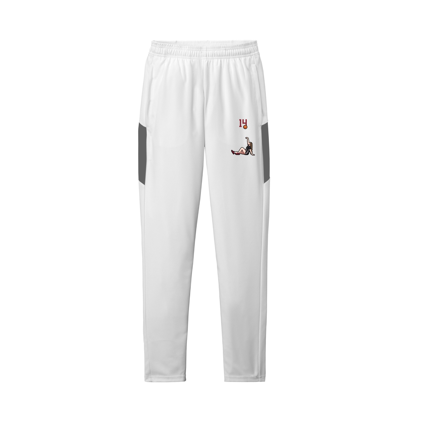 Team Travel Pant — Number Top in White/Grey