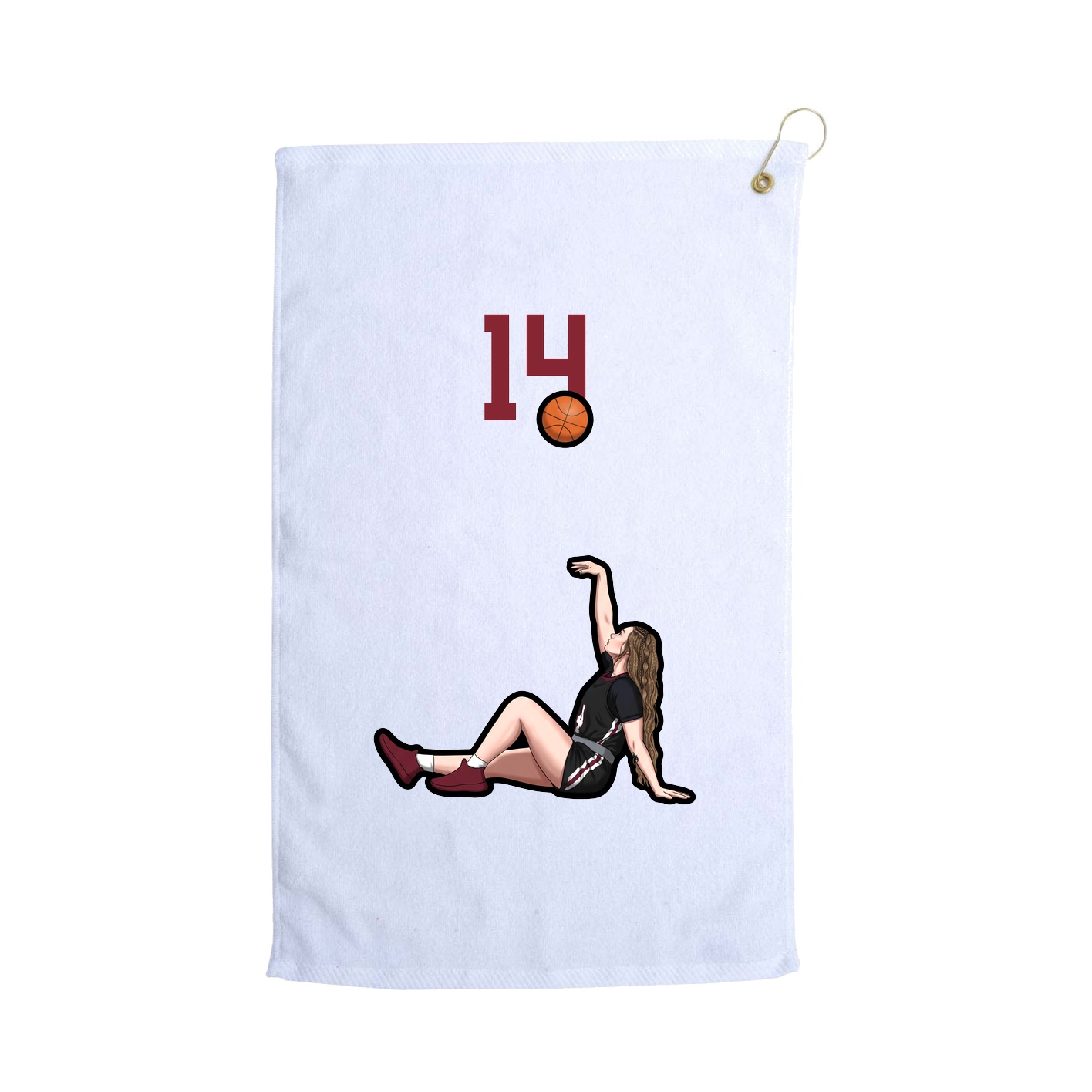 Golf Towel — Number Top in White