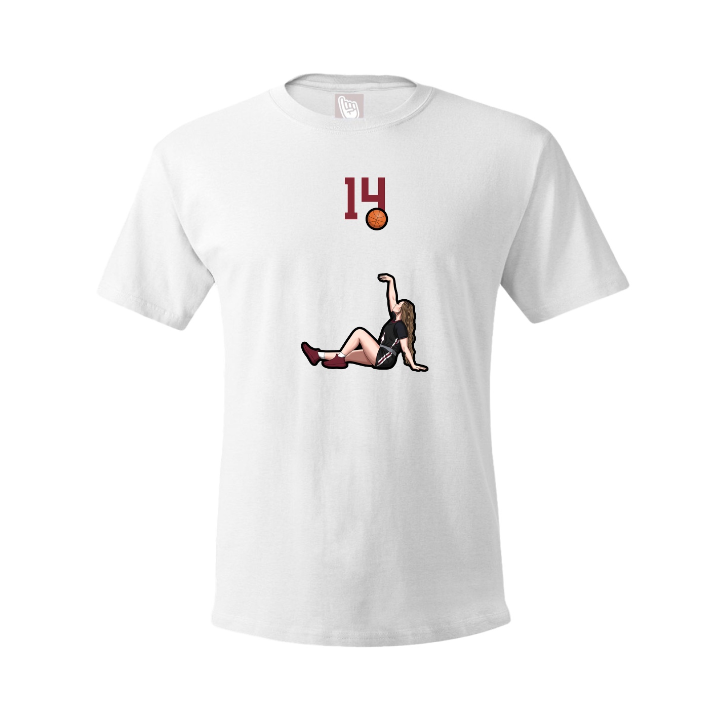 Youth Tee — Number Top in White