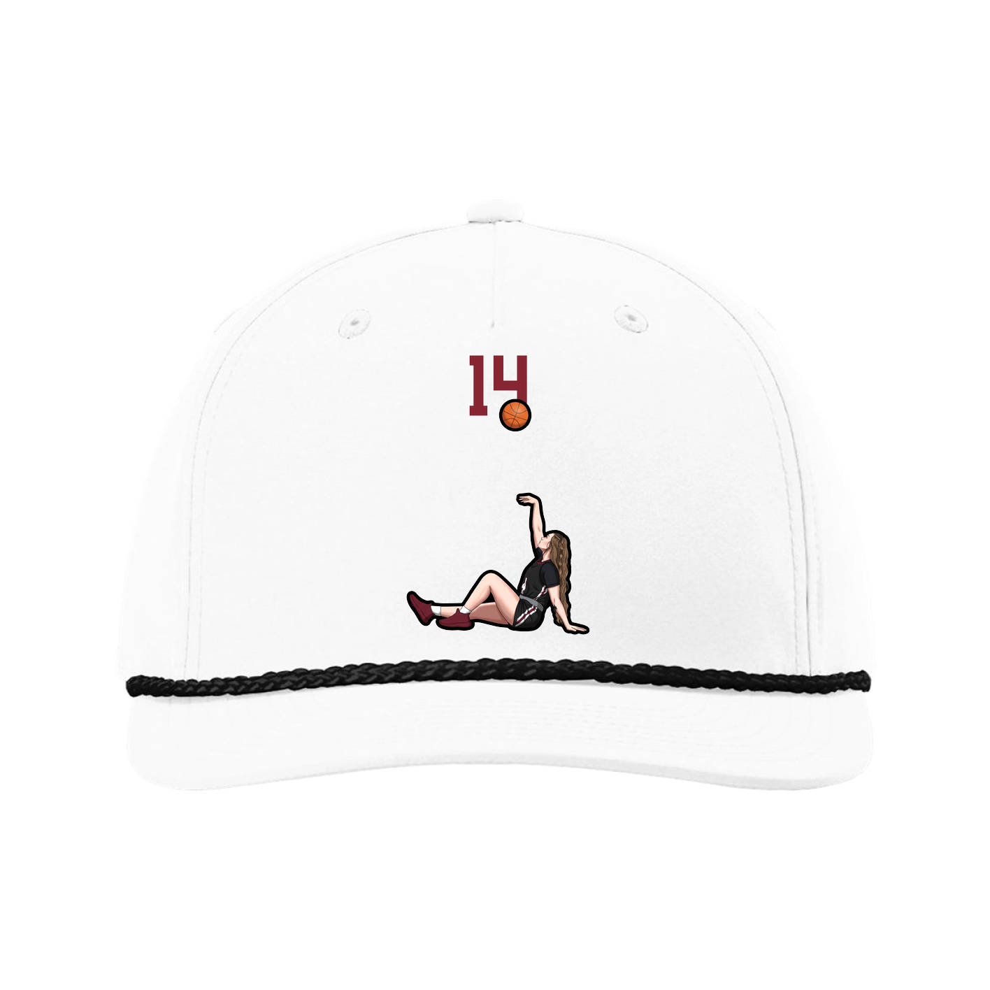 Five-Panel Classic Rope Cap — Number Top in White