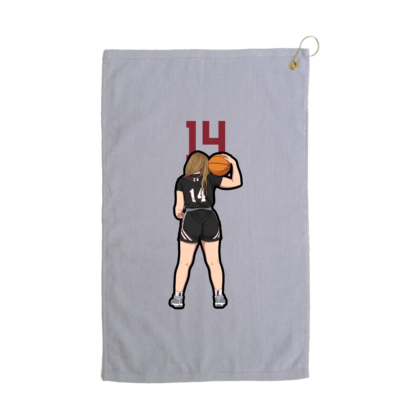 Golf Towel — Number Top in Grey