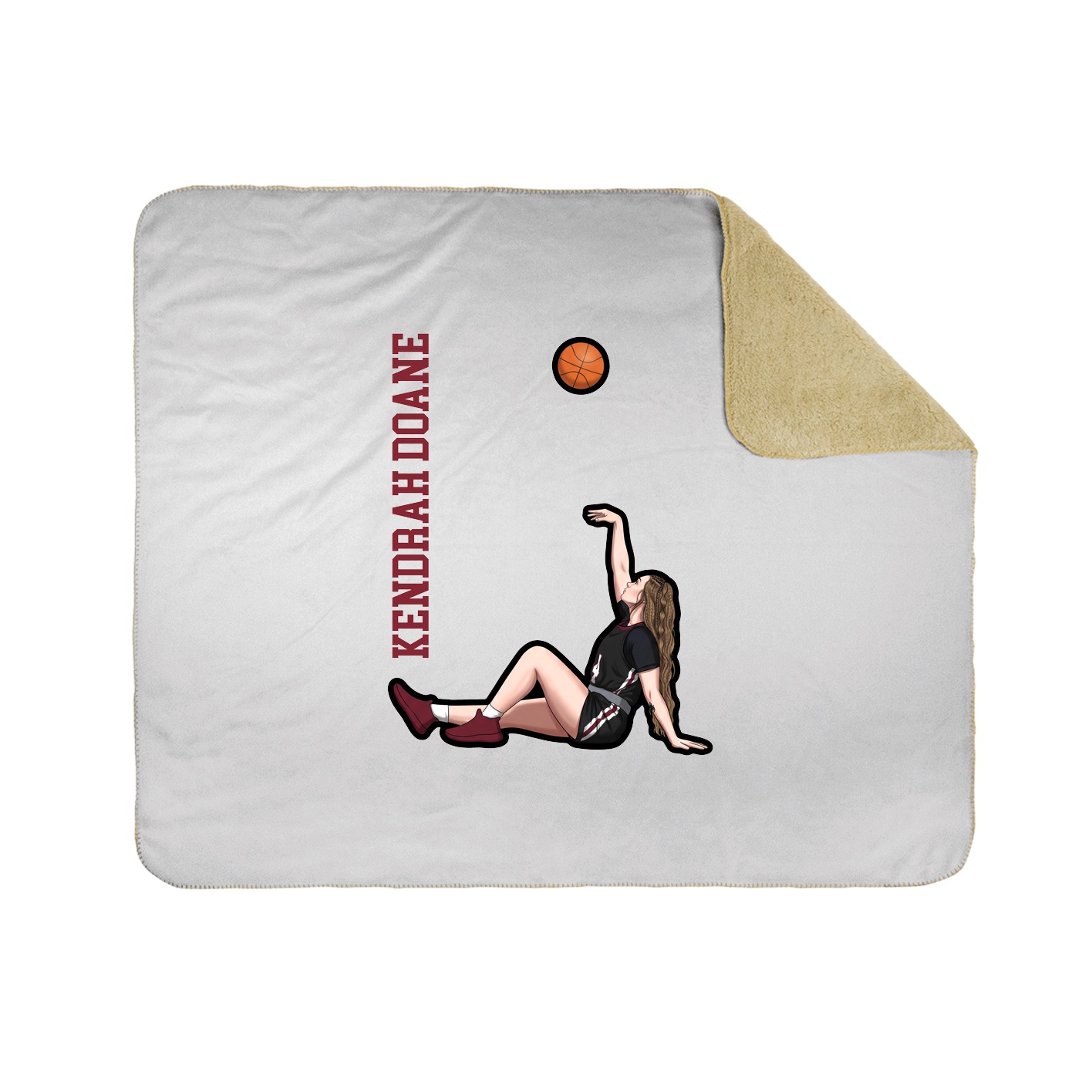 Throw Blanket — Name Vertical in White