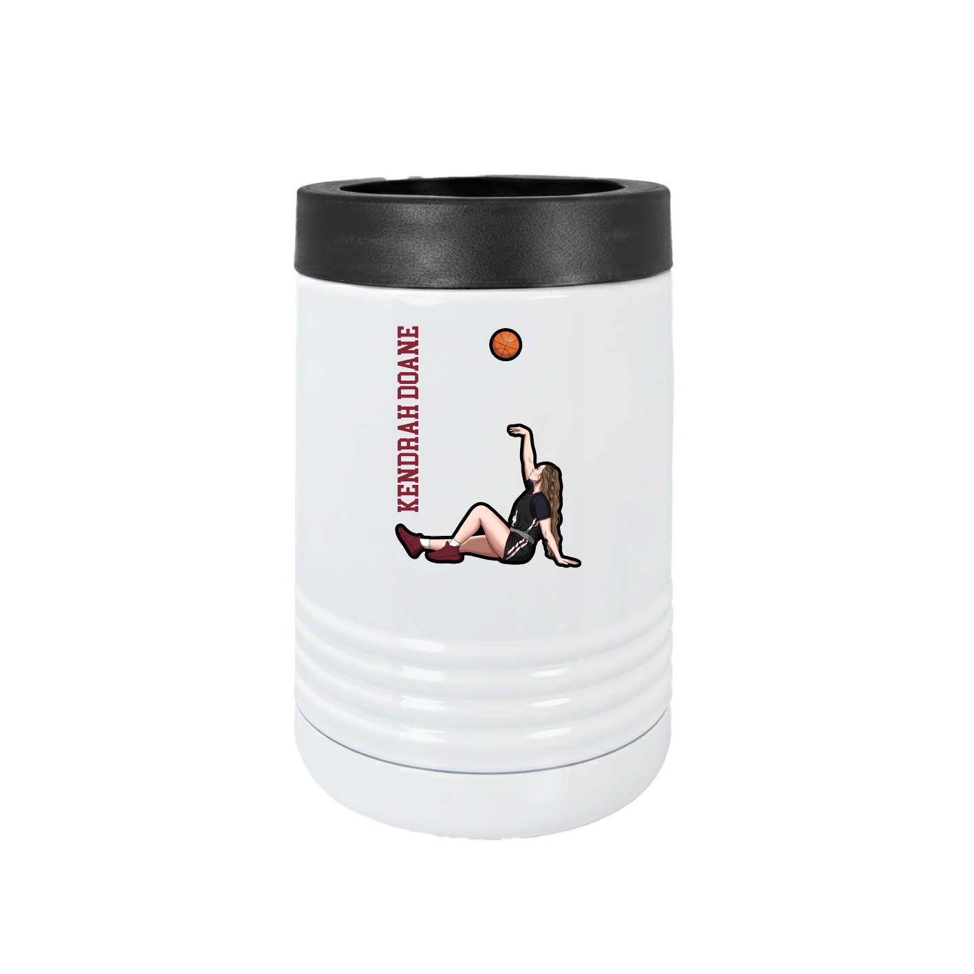Beverage Holder — Name Vertical in White