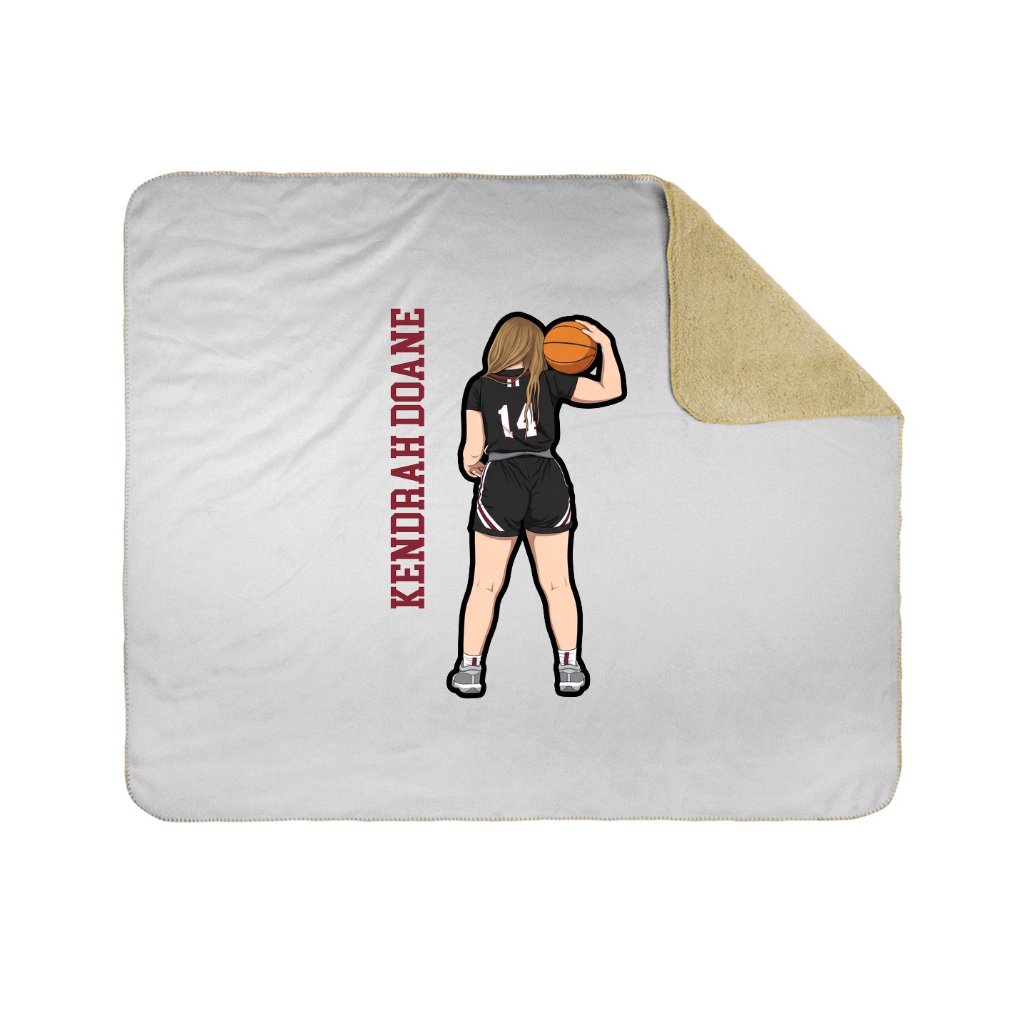 Throw Blanket — Name Vertical in White