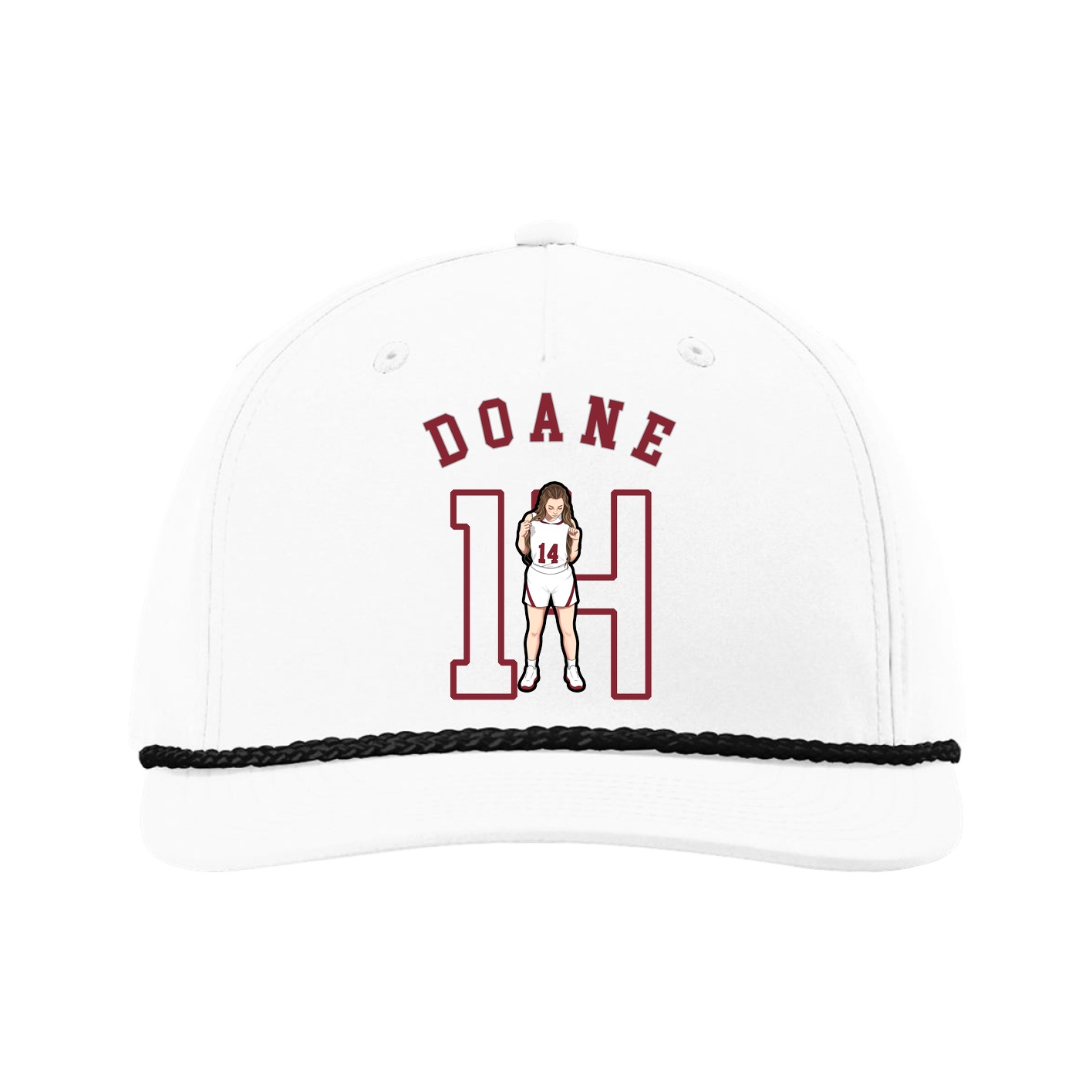 Five-Panel Classic Rope Cap — Shirsey Arch in White