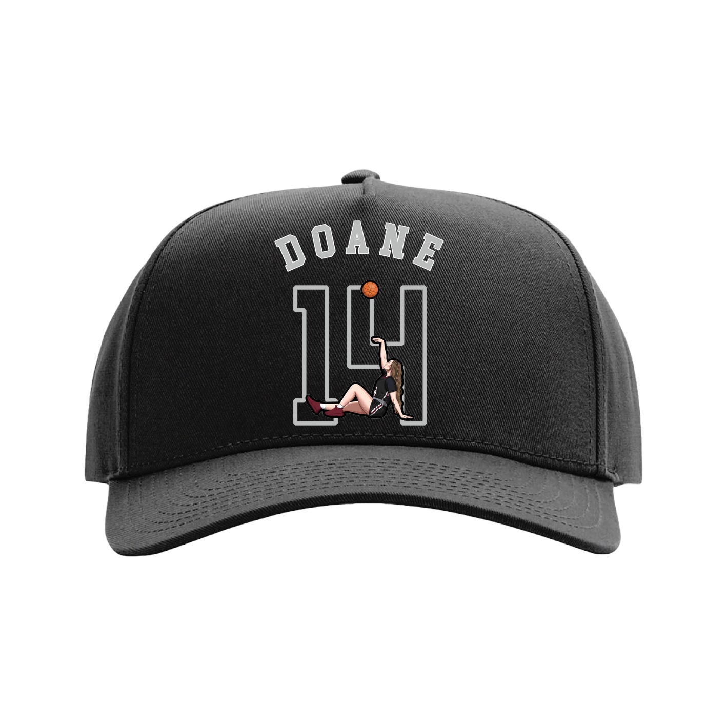Full Fabric Five-Panel Champ Cap — Shirsey Arch in Black