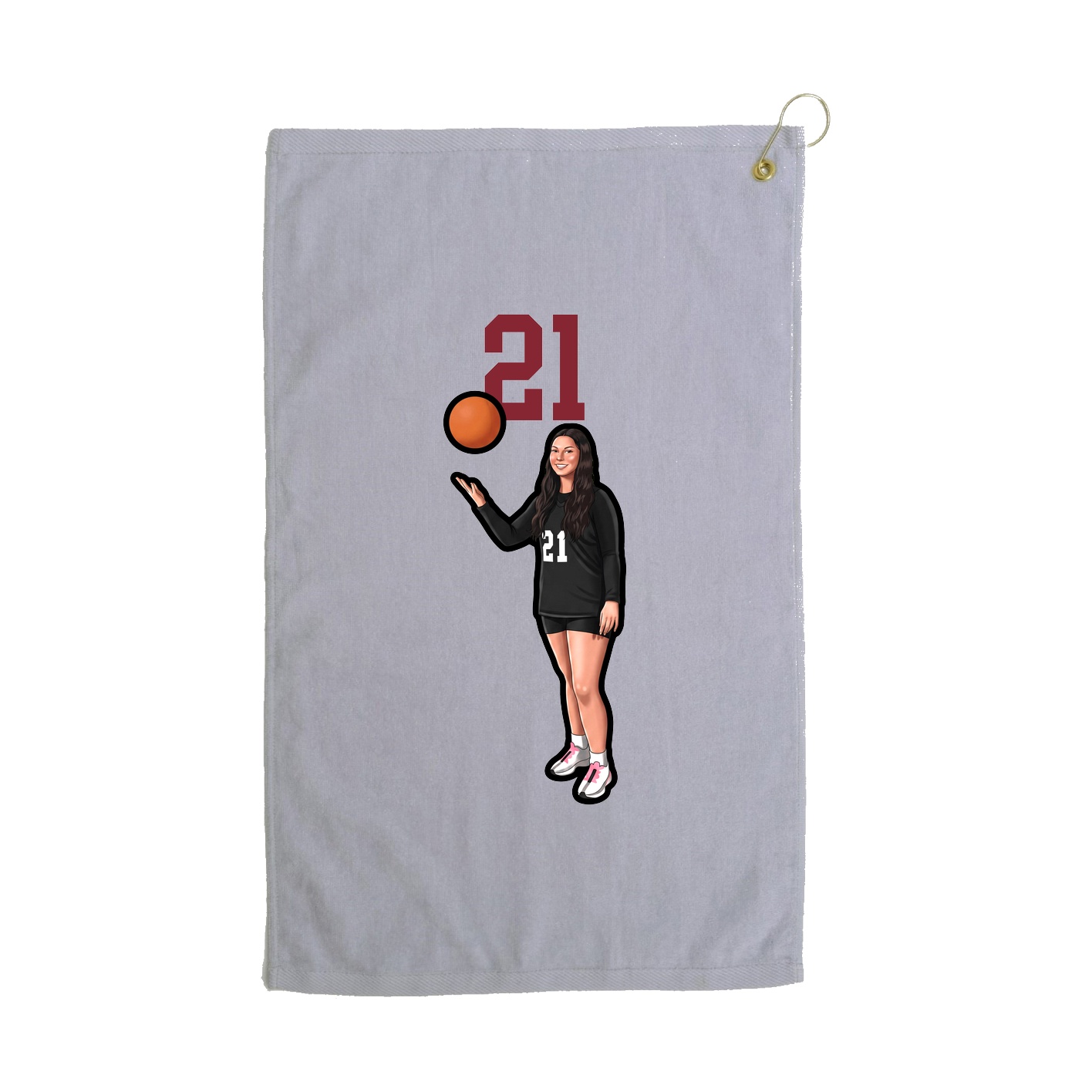 Golf Towel — Number Top in Grey