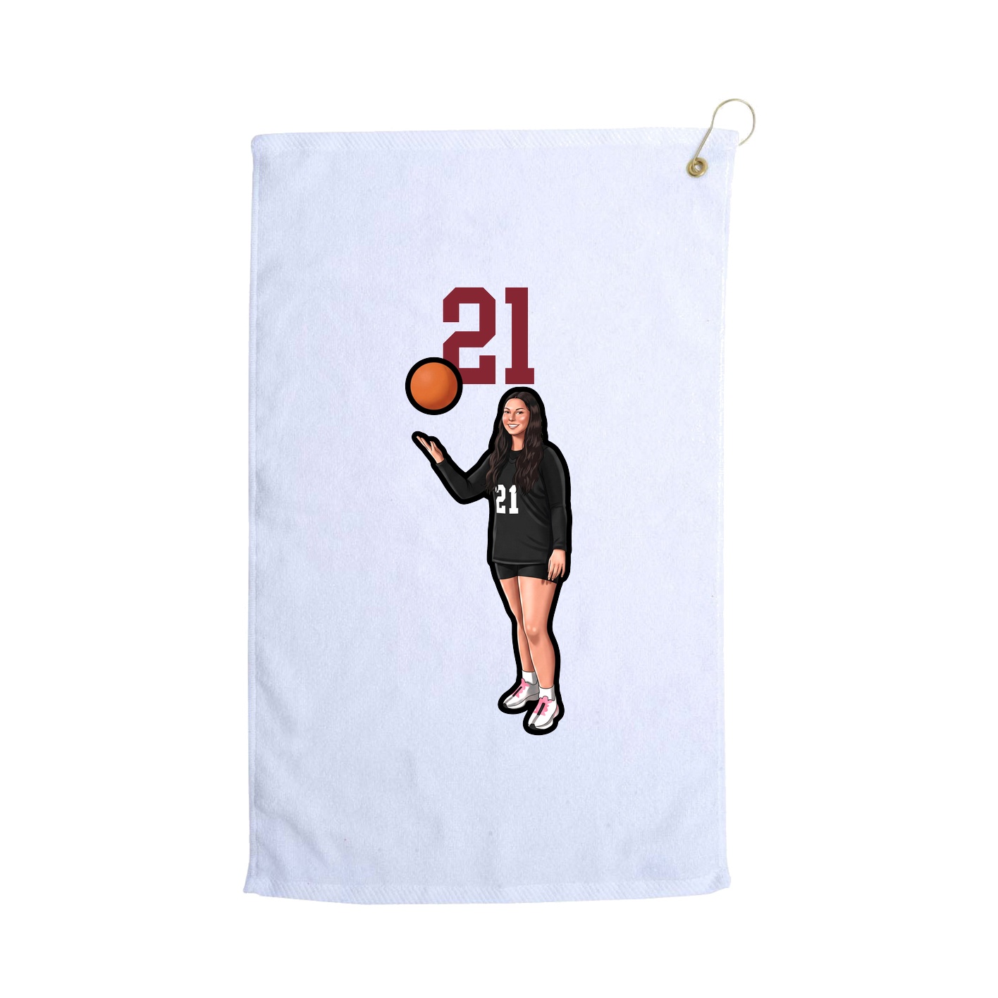 Golf Towel — Number Top in White