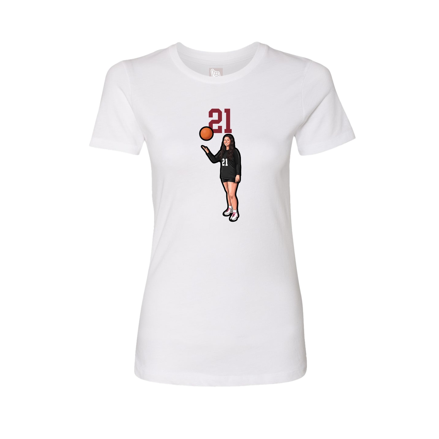 Fitted Women's Tee — Number Top in White