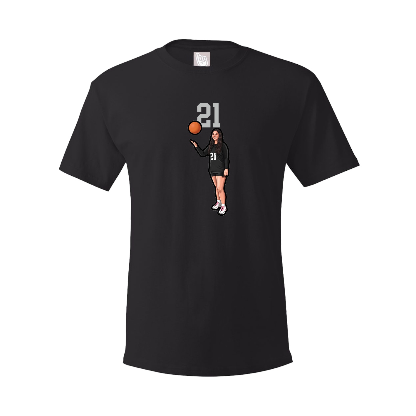 Youth Tee — Number Top in Black