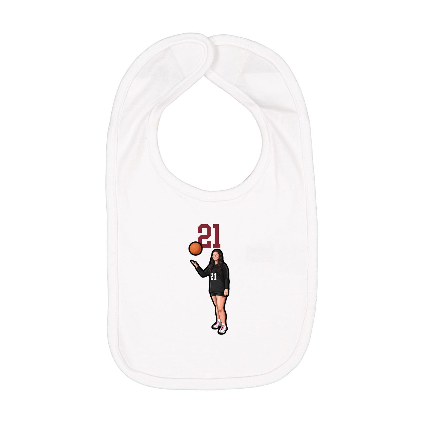 Infant Bib — Number Top in White