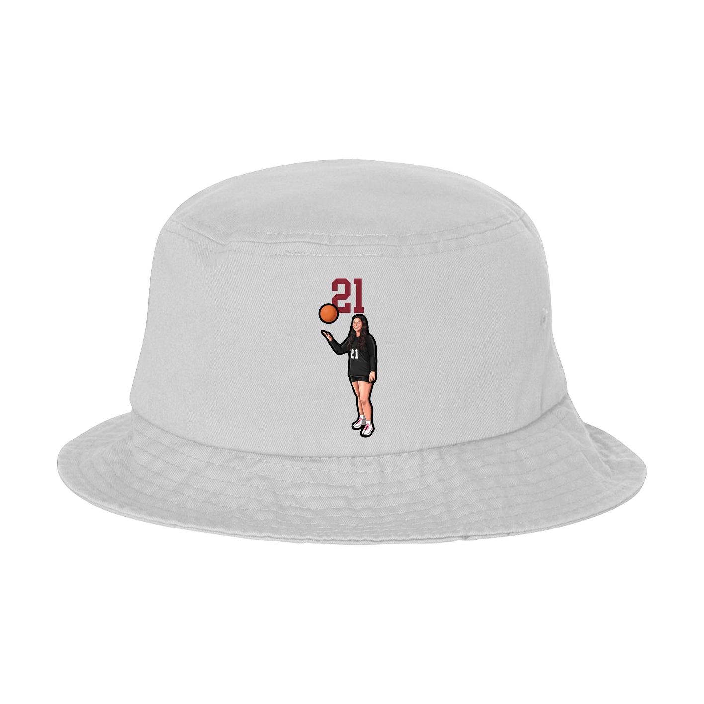 Bucket Cap — Number Top in White