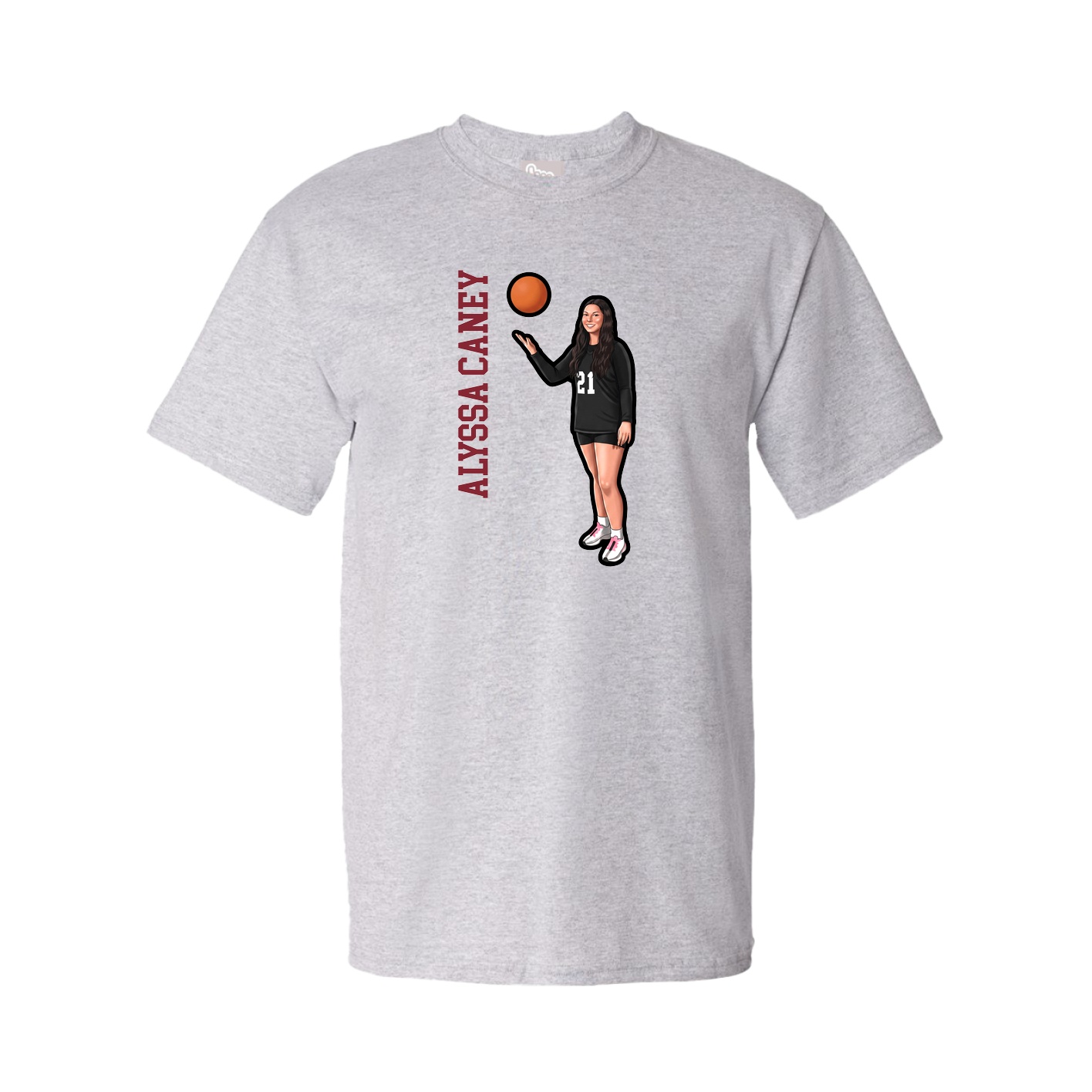 Youth Tee — Name Vertical in Grey
