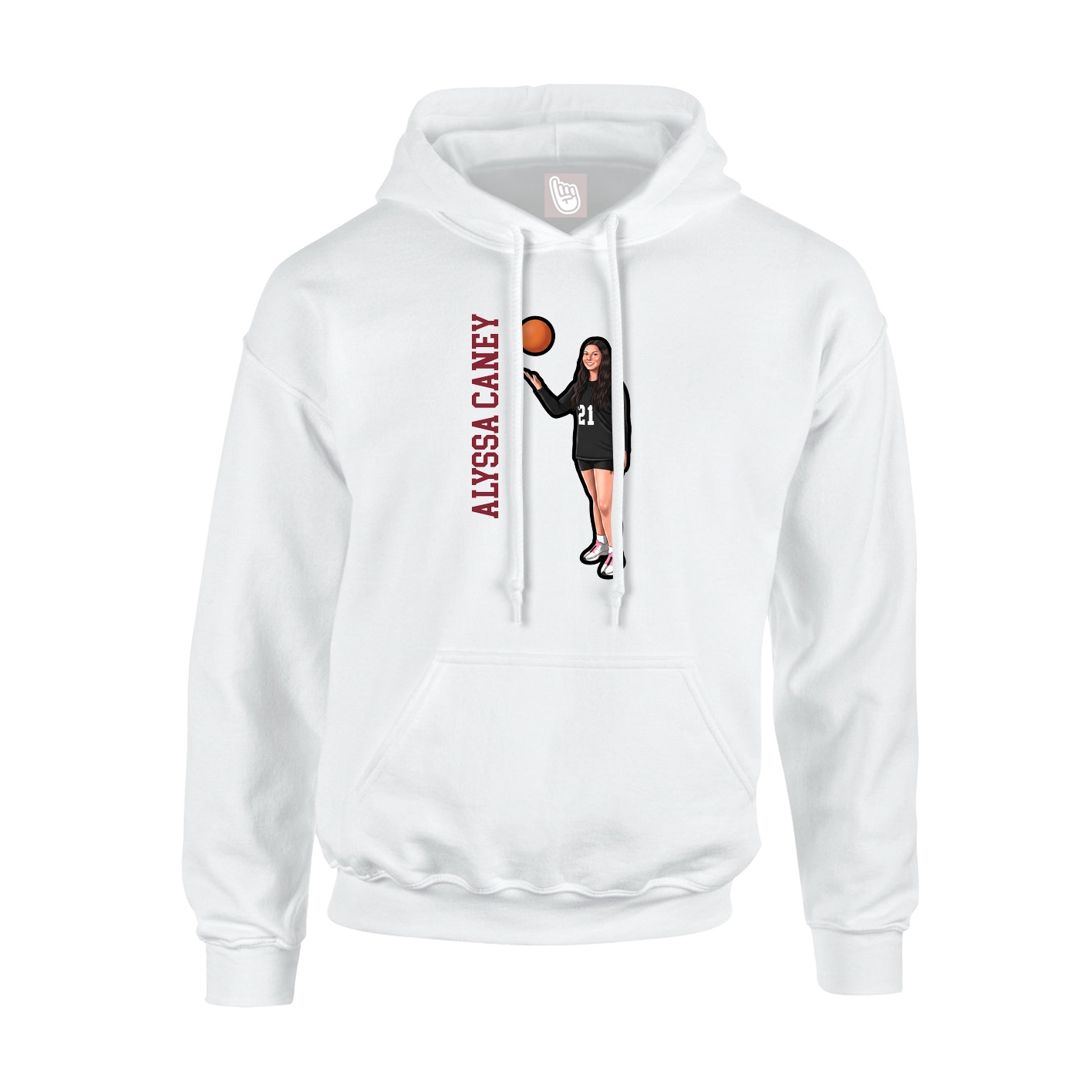 Hoodie — Name Vertical in White