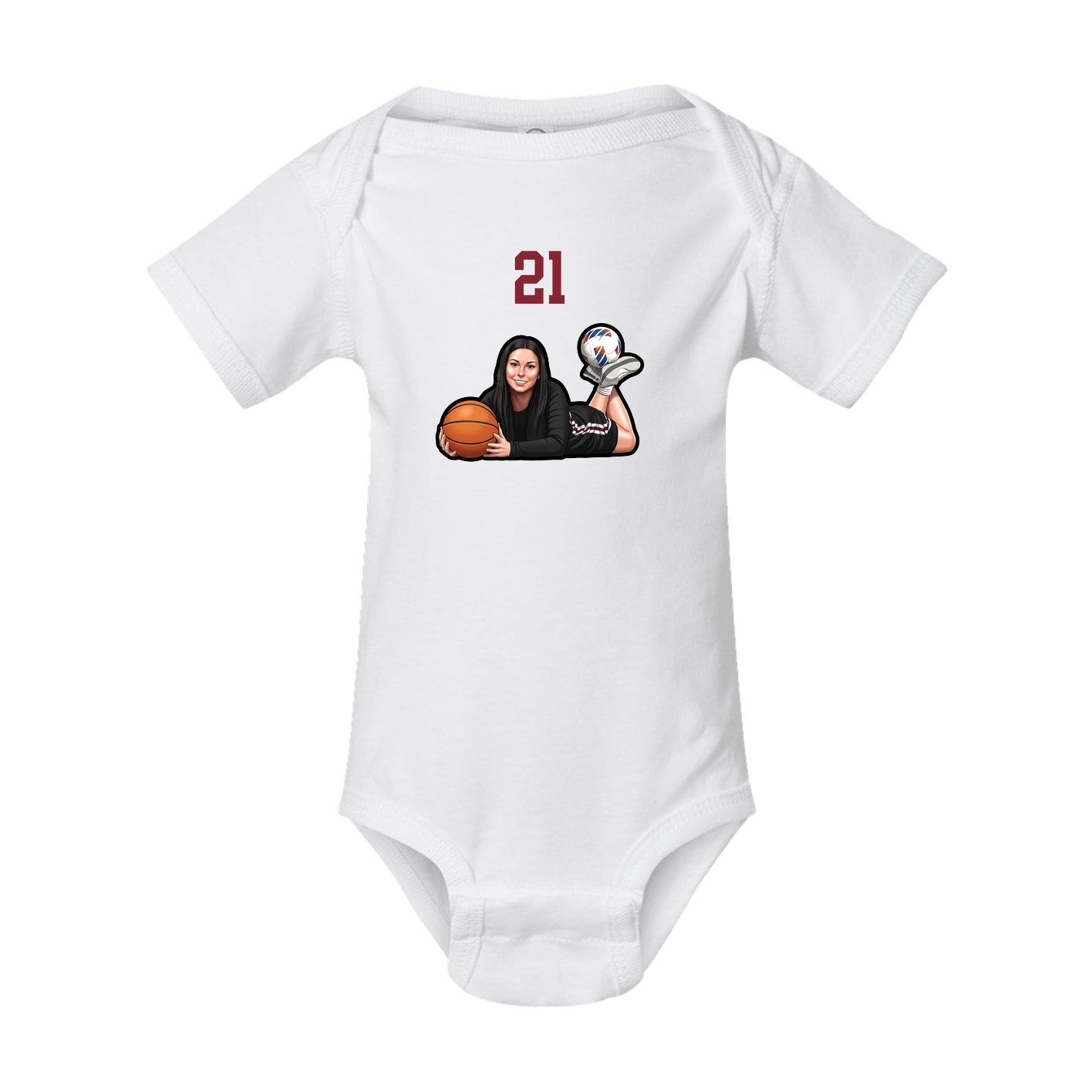 Baby Onesie — Number Top in White