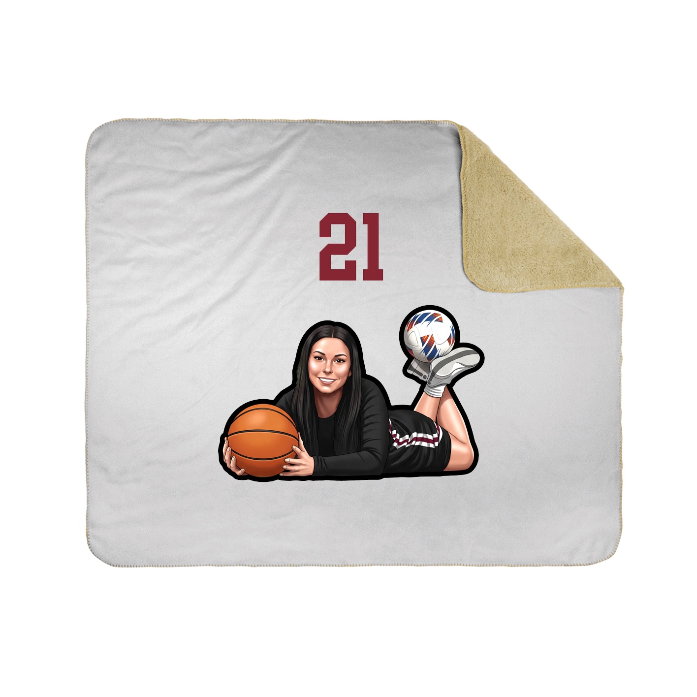 Throw Blanket — Number Top in White