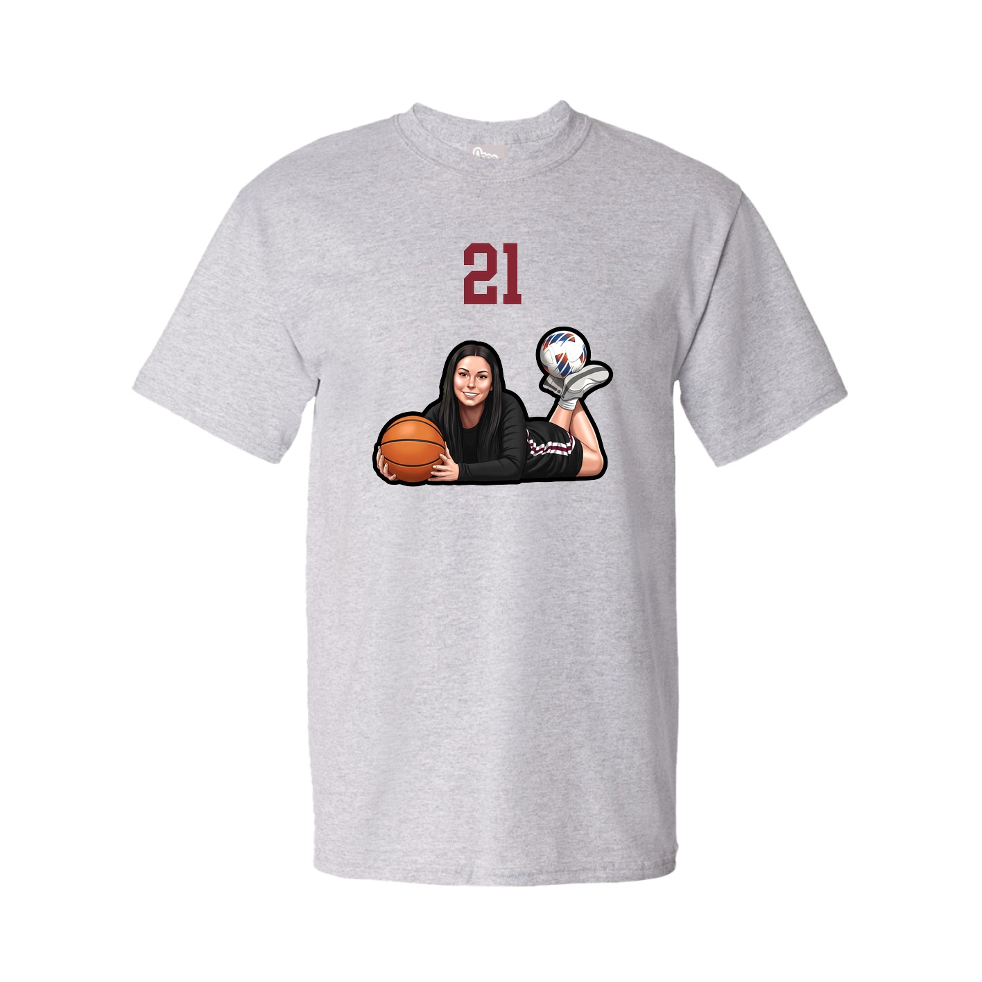 Youth Tee — Number Top in Grey