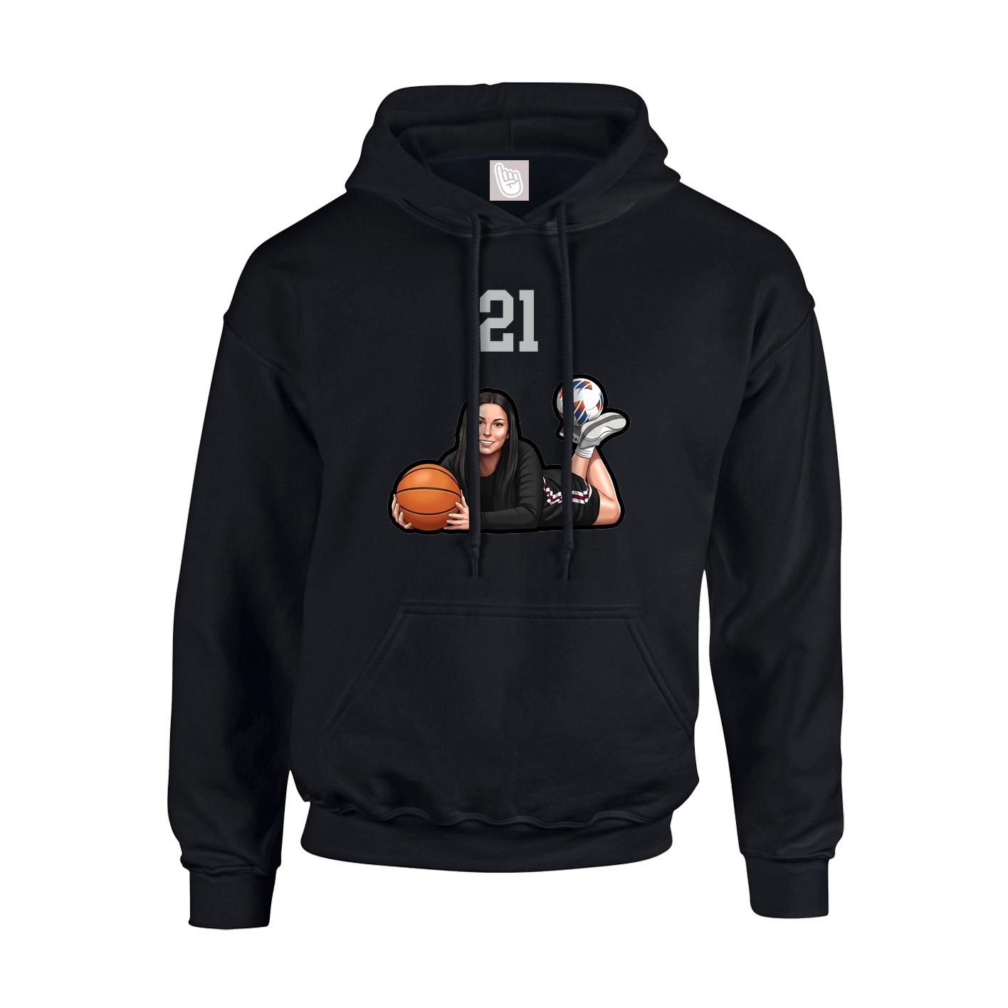 Hoodie — Number Top in Black