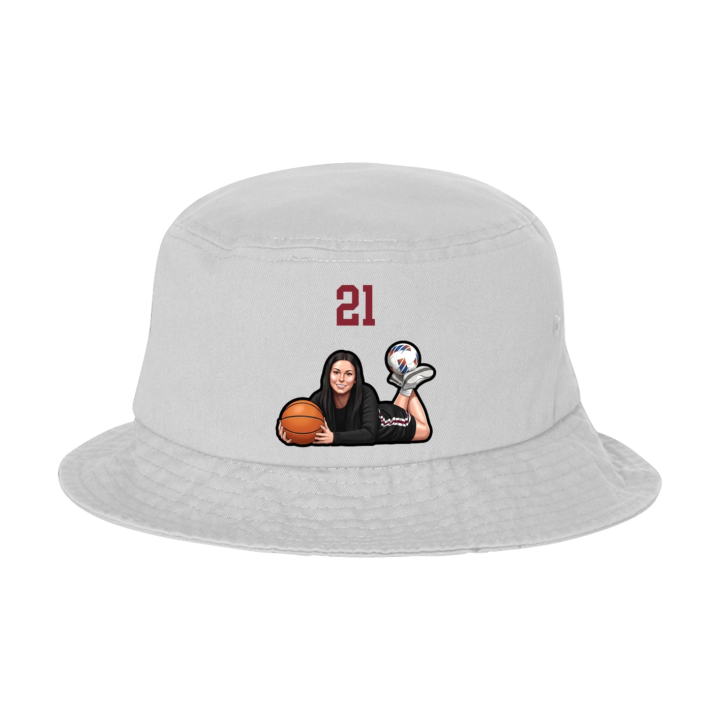 Bucket Cap — Number Top in White