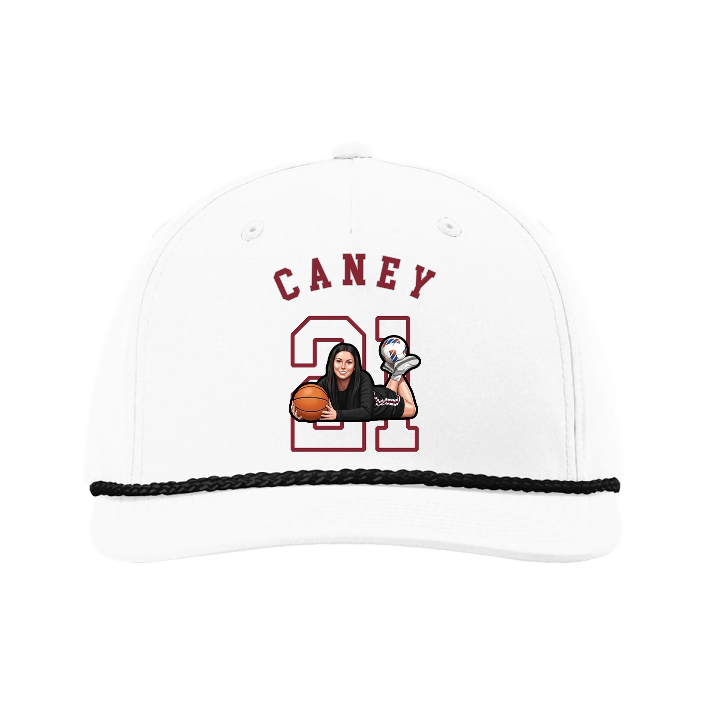 Five-Panel Classic Rope Cap — Shirsey Arch in White