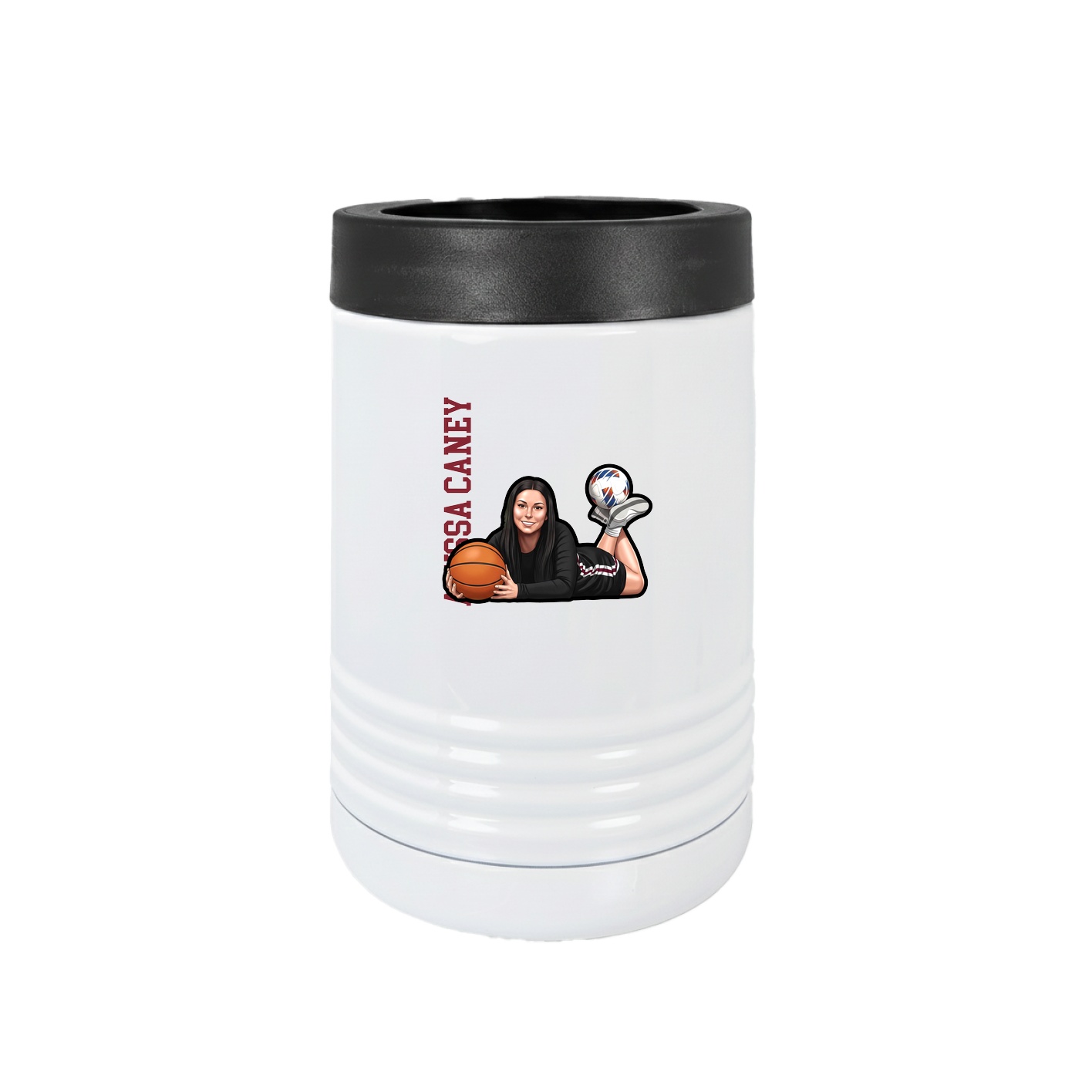 Beverage Holder — Name Vertical in White