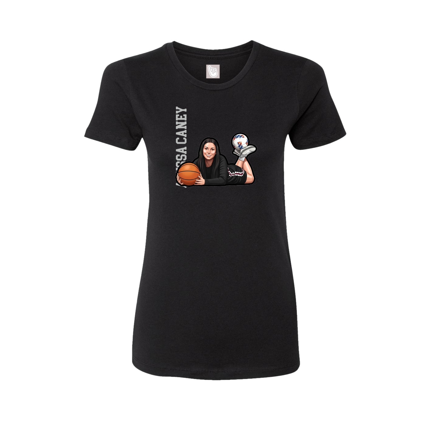 Womens Tee — Name Vertical in Black