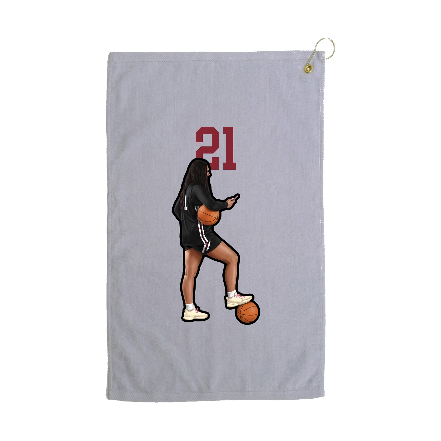 Golf Towel — Number Top in Grey