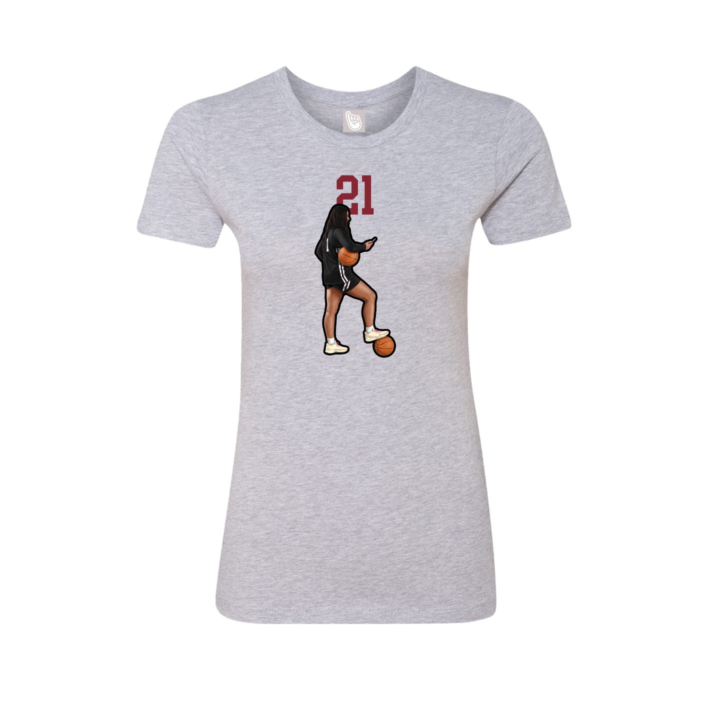 Womens Tee — Number Top in Grey