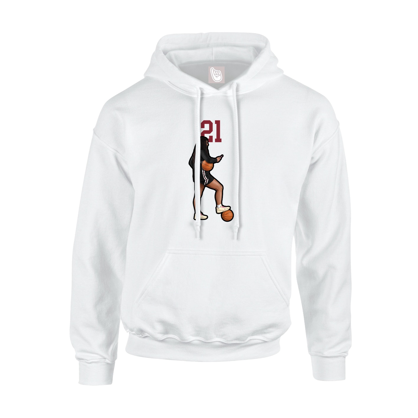 Hoodie — Number Top in White