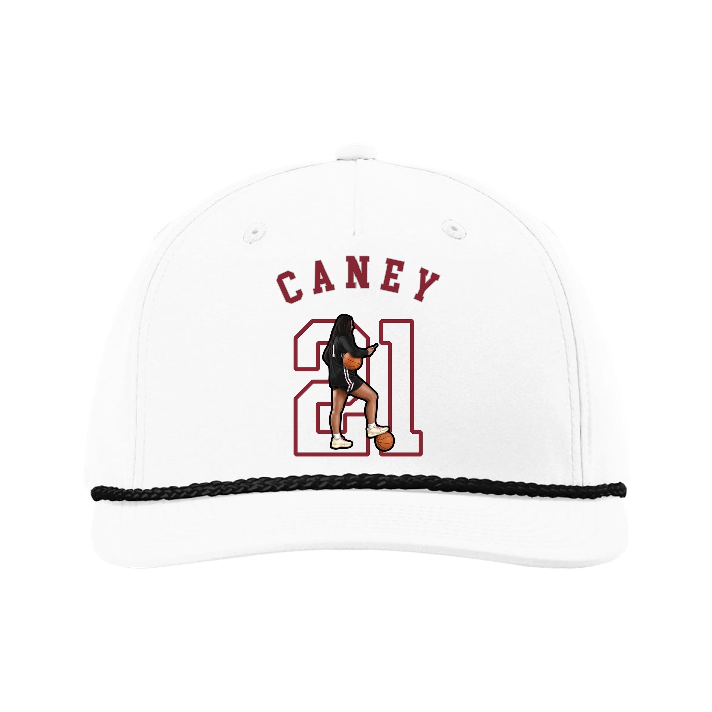 Five-Panel Classic Rope Cap — Shirsey Arch in White