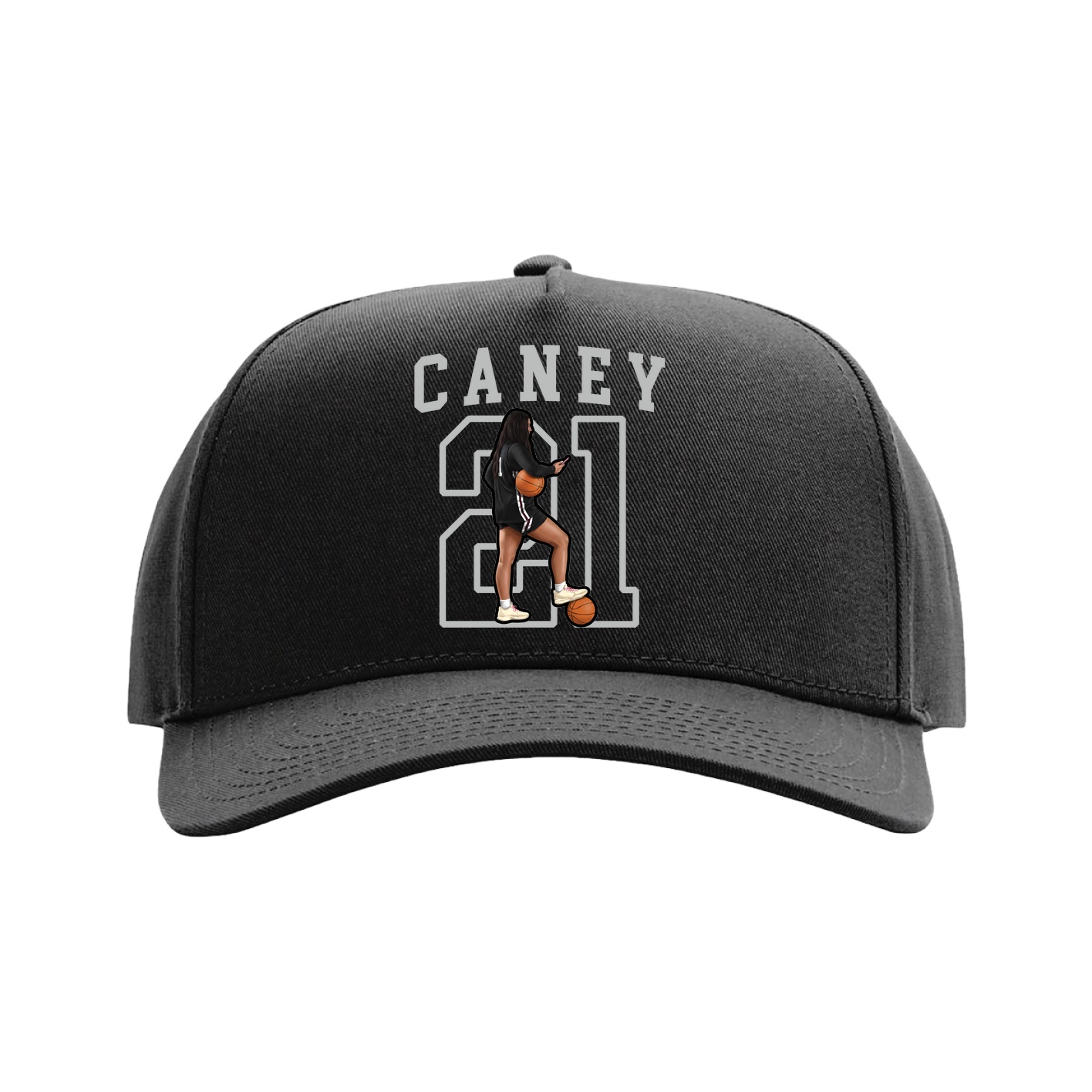 Full Fabric Five-Panel Champ Cap — Shirsey in Black