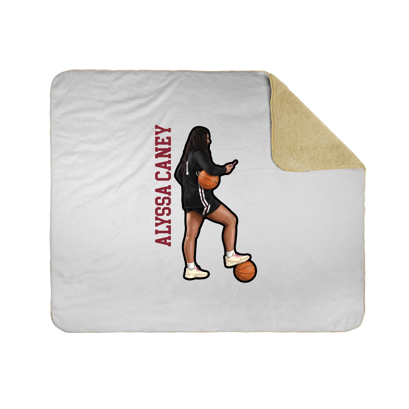 Throw Blanket — Name Vertical in White