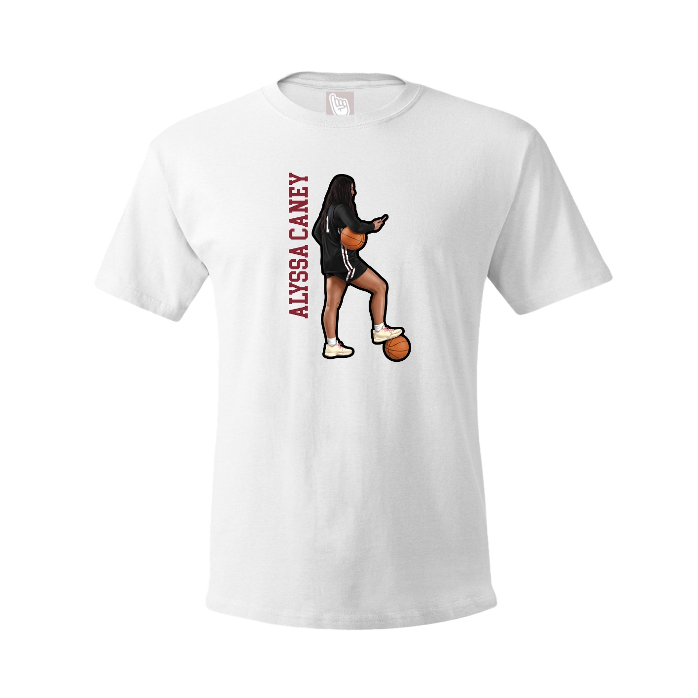 Tee — Name Vertical in White