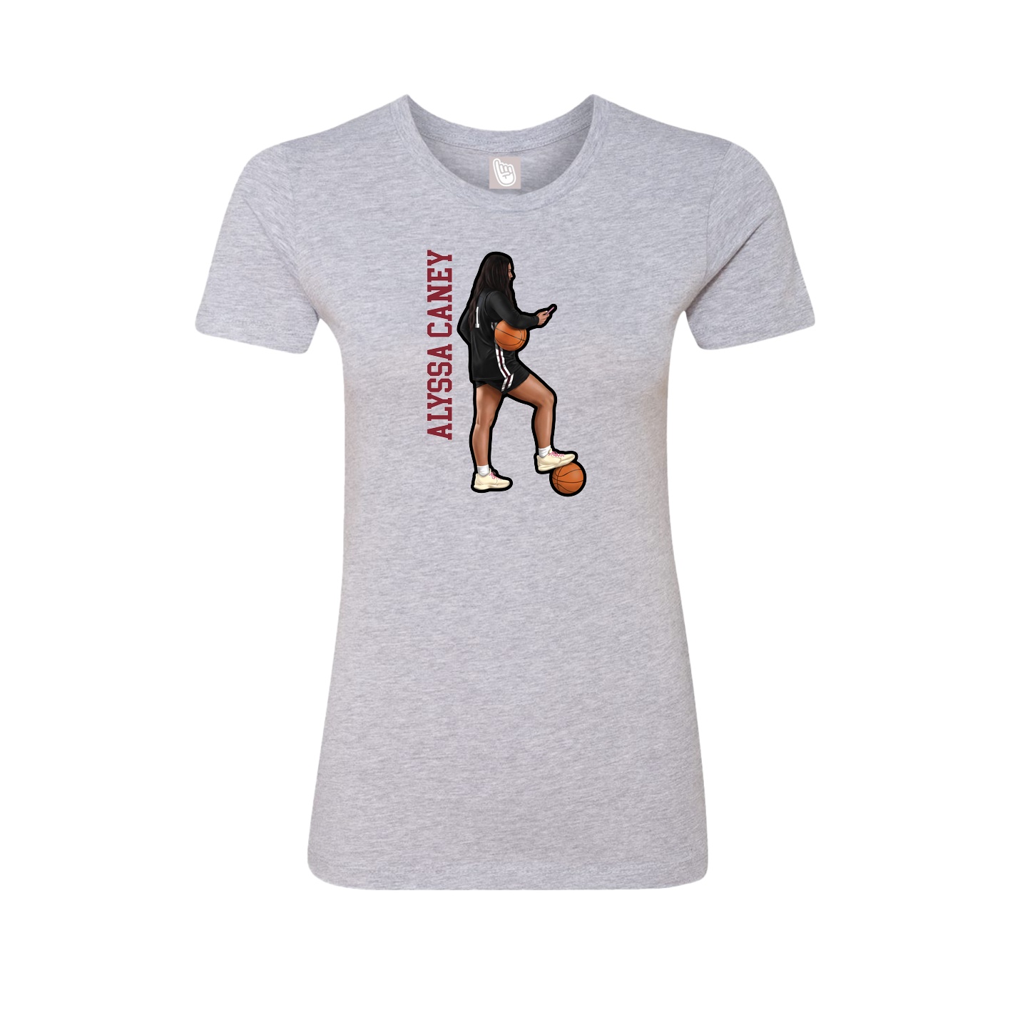 Womens Tee — Name Vertical in Grey