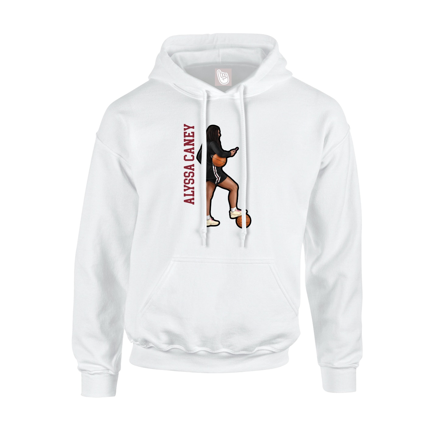 Hoodie — Name Vertical in White